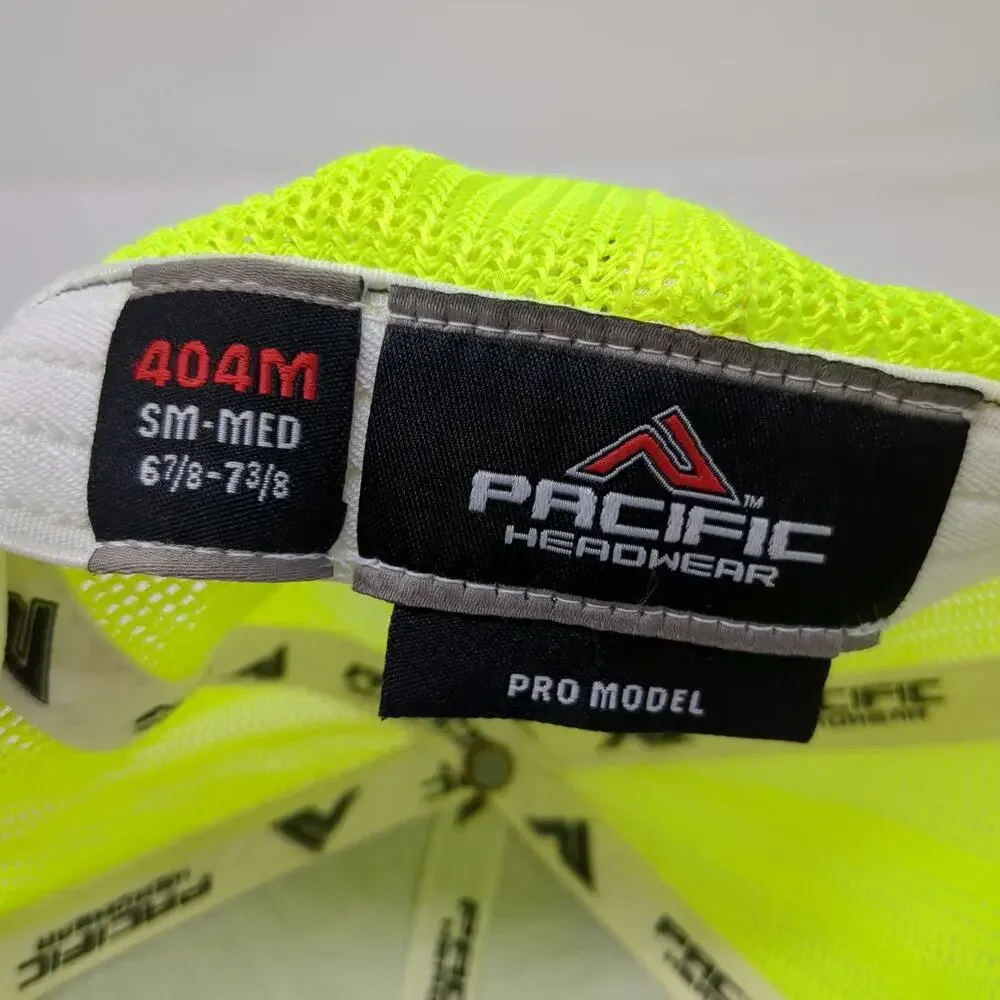 Pacific Headwear Baseball Cap Gray Yellow 7 3/8 Diamond Nation Mesh Hat 404M
